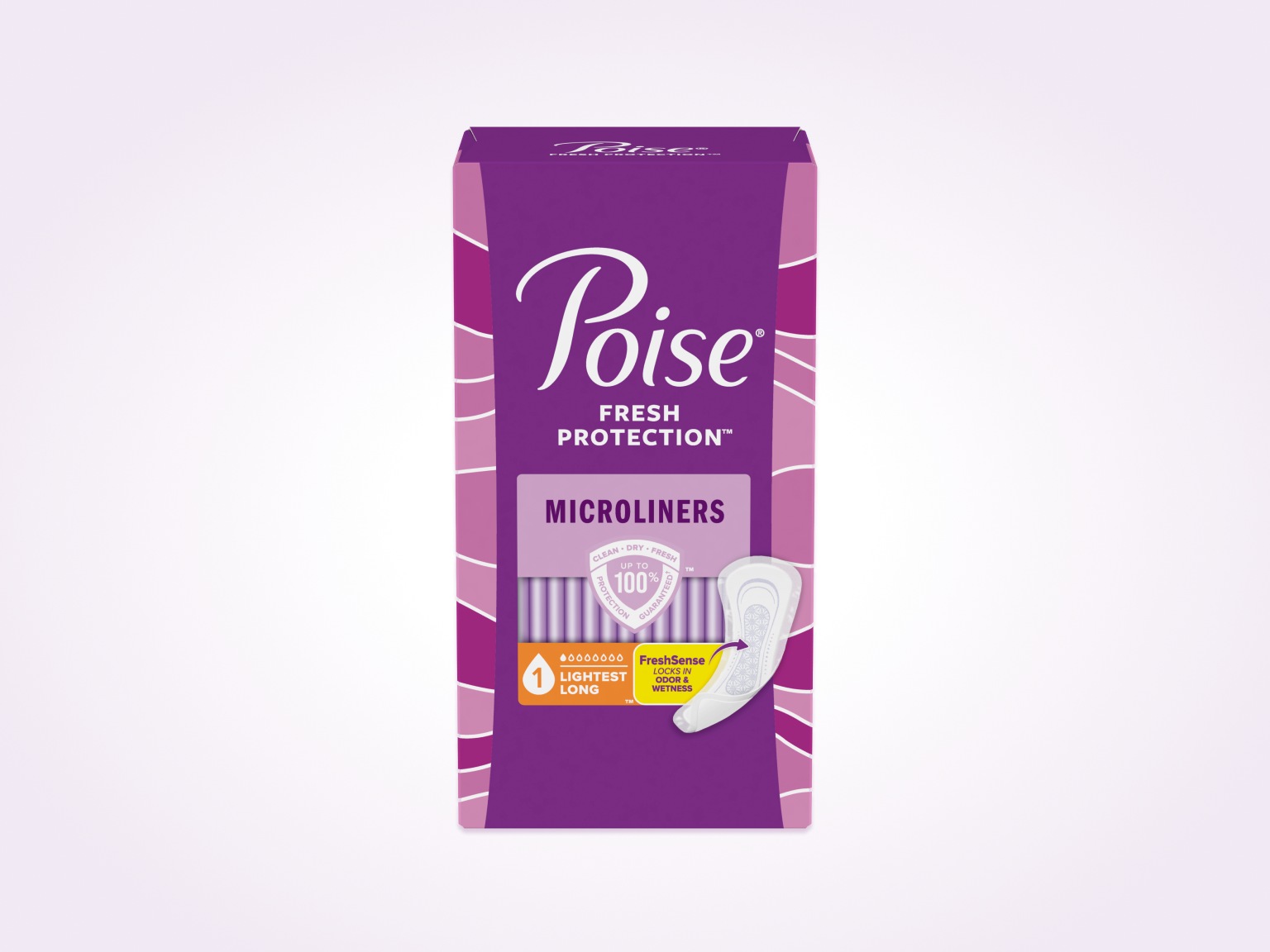 Poise® Microliners For Bladder Leaks, 1 Drop Lightest Absorbency, Long Length