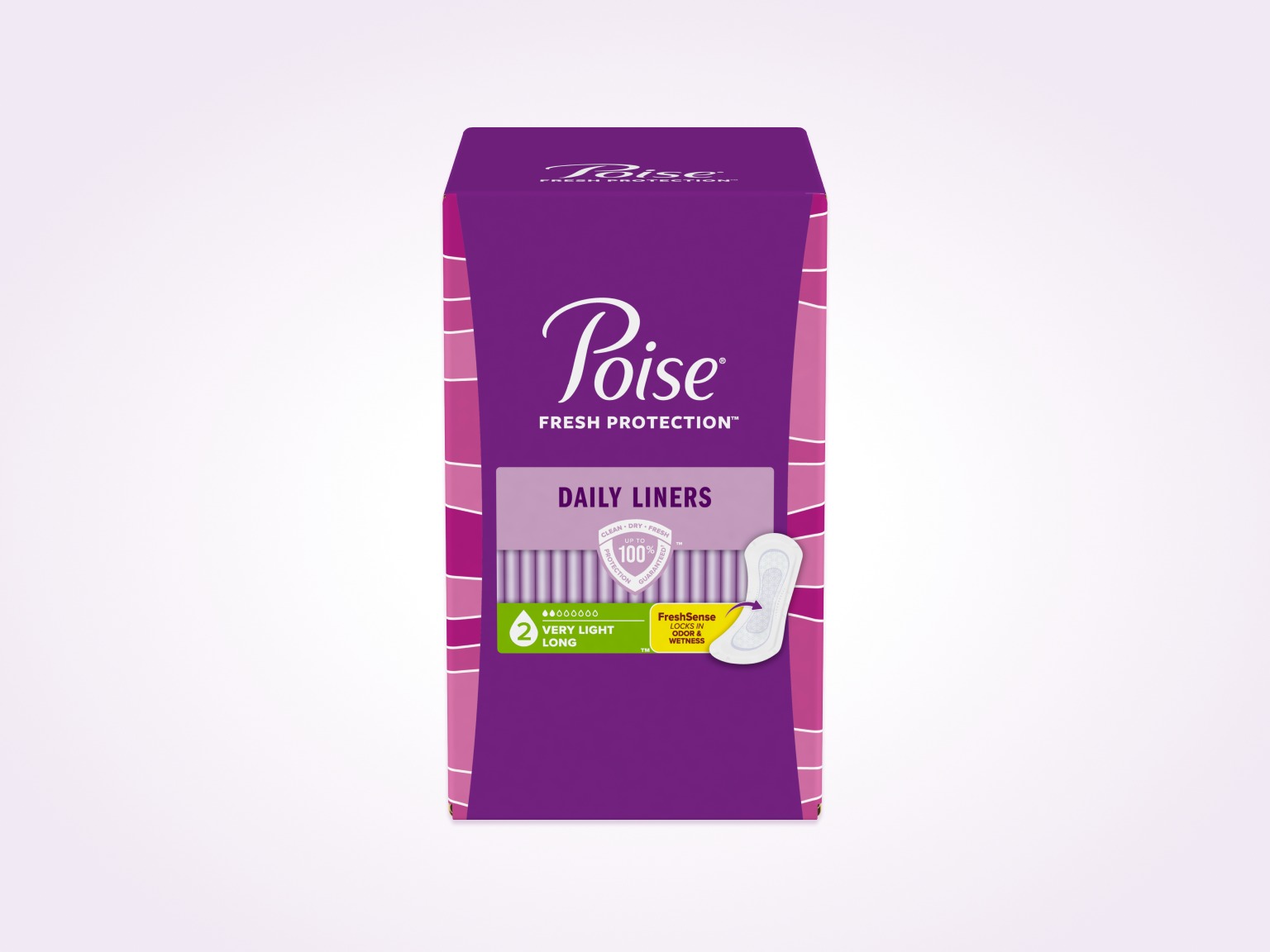Poise® Daily Liners For Bladder Leaks, 2 Drop Very Light Absorbency, Long Length