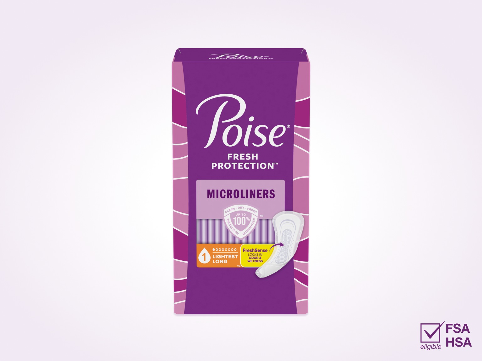 Poise® Microliners For Bladder Leaks, 1 Drop Lightest Absorbency, Long Length